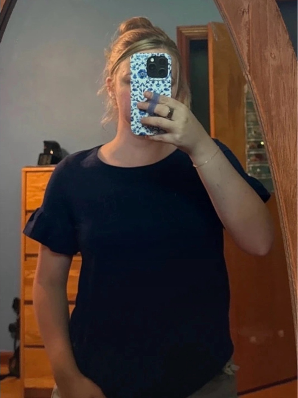 SHEIN Navy Short Sleeve Women's Tee